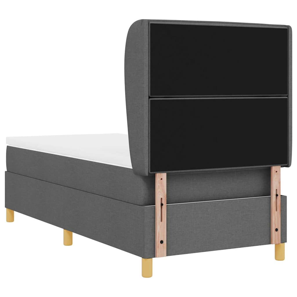 Boxspringbed met matras Donkergrijs 190 x 90 cm Stof is nu te koop bij PeponiXL, paradijselijk wonen!