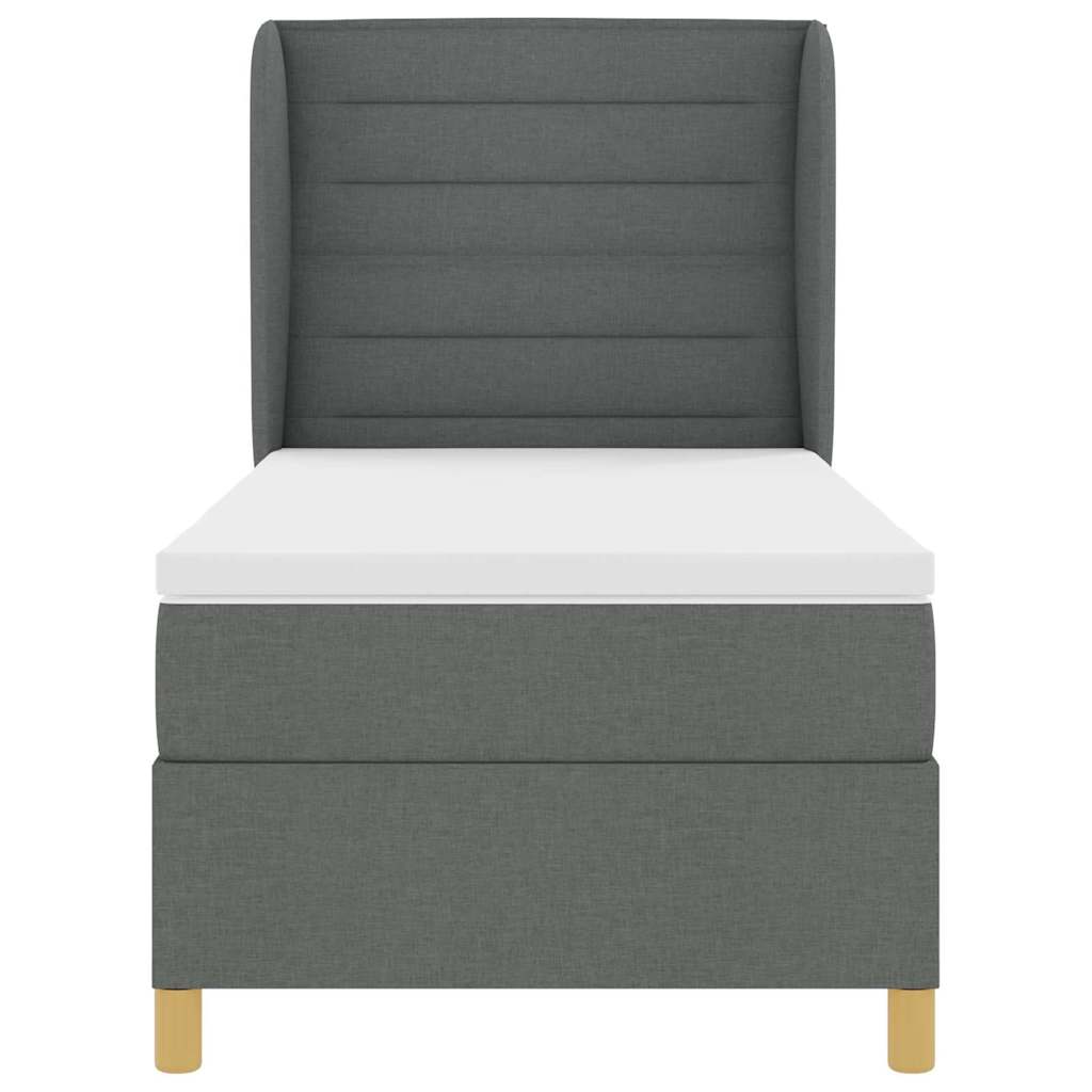 Boxspringbed met matras Donkergrijs 190 x 90 cm Stof is nu te koop bij PeponiXL, paradijselijk wonen!