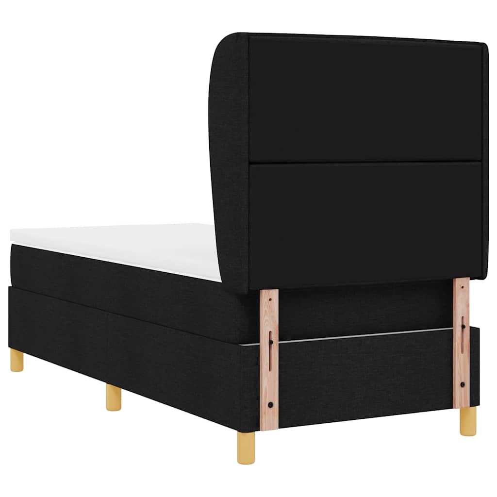 Boxspringbed met matras met hoofdeinde Zwart 190 x 90 cm Stof is nu te koop bij PeponiXL, paradijselijk wonen!