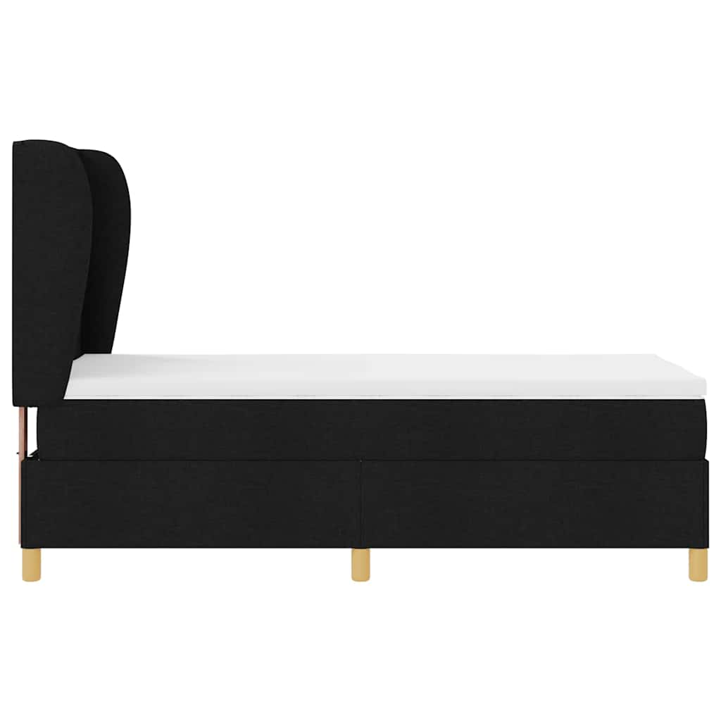 Boxspringbed met matras met hoofdeinde Zwart 190 x 90 cm Stof is nu te koop bij PeponiXL, paradijselijk wonen!