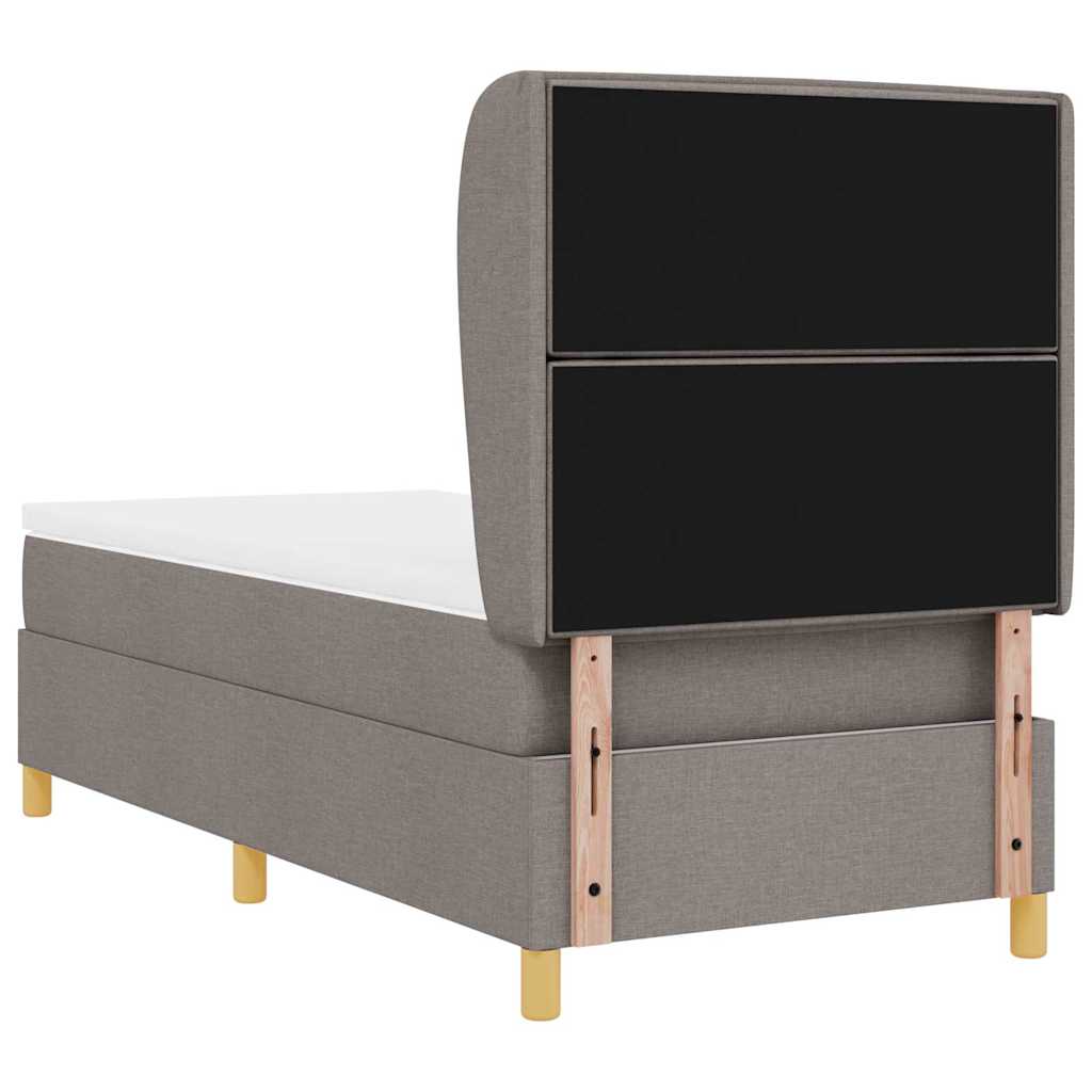 Boxspringbed met matras met hoofdeinde Taupe 190 x 90 cm Stof is nu te koop bij PeponiXL, paradijselijk wonen!