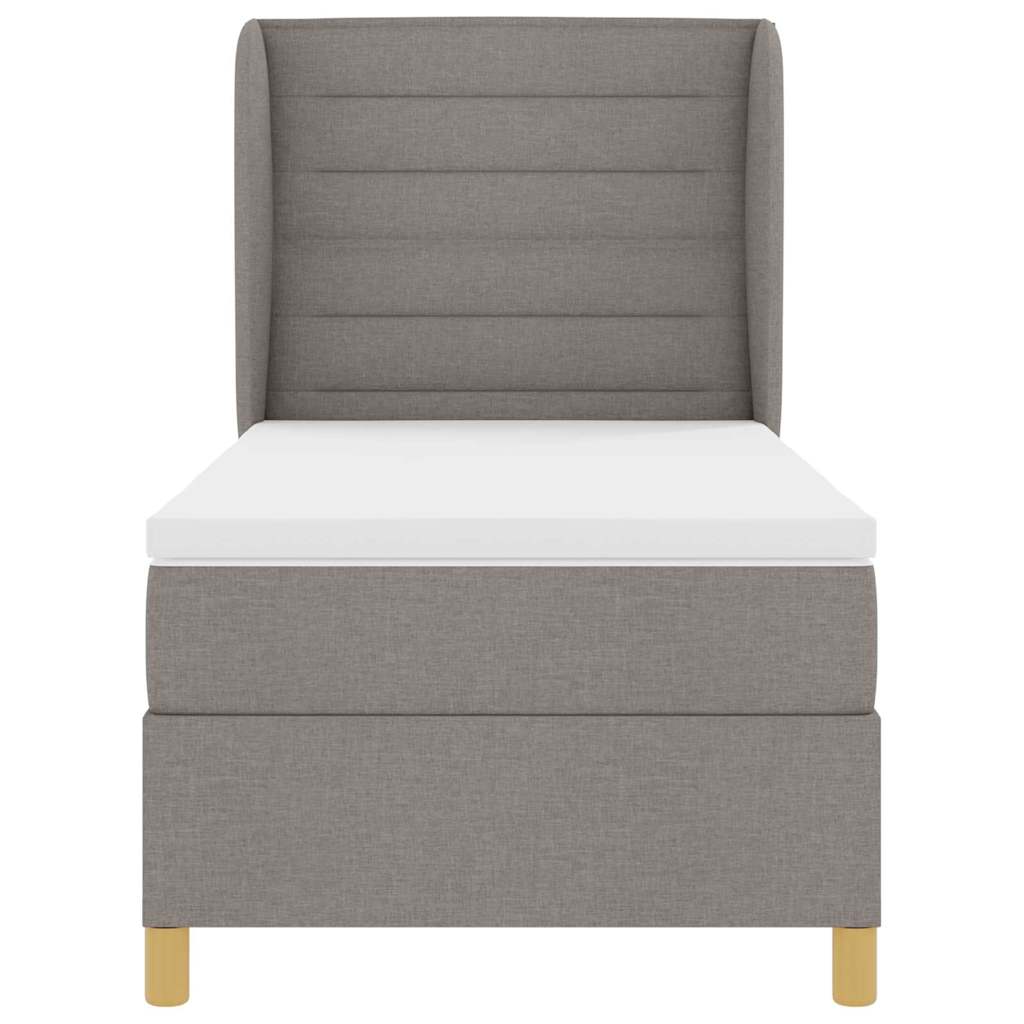 Boxspringbed met matras met hoofdeinde Taupe 190 x 90 cm Stof is nu te koop bij PeponiXL, paradijselijk wonen!
