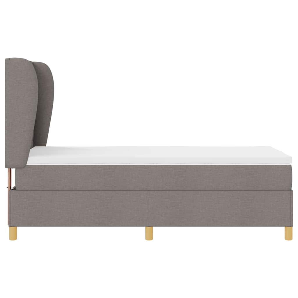 Boxspringbed met matras met hoofdeinde Taupe 200 x 90 cm Stof is nu te koop bij PeponiXL, paradijselijk wonen!