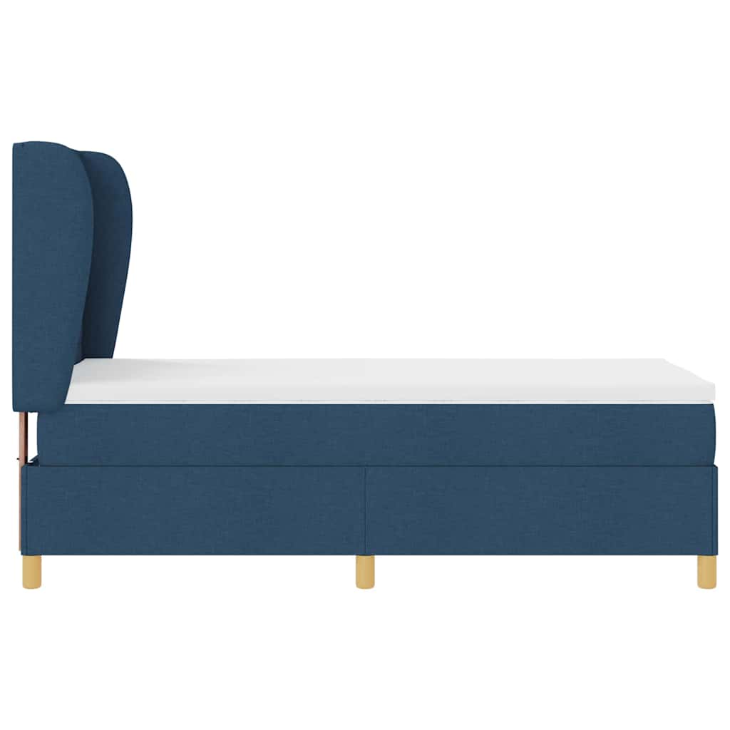 Boxspringbed met matras met hoofdeinde Blauw 200 x 100 cm Stof is nu te koop bij PeponiXL, paradijselijk wonen!