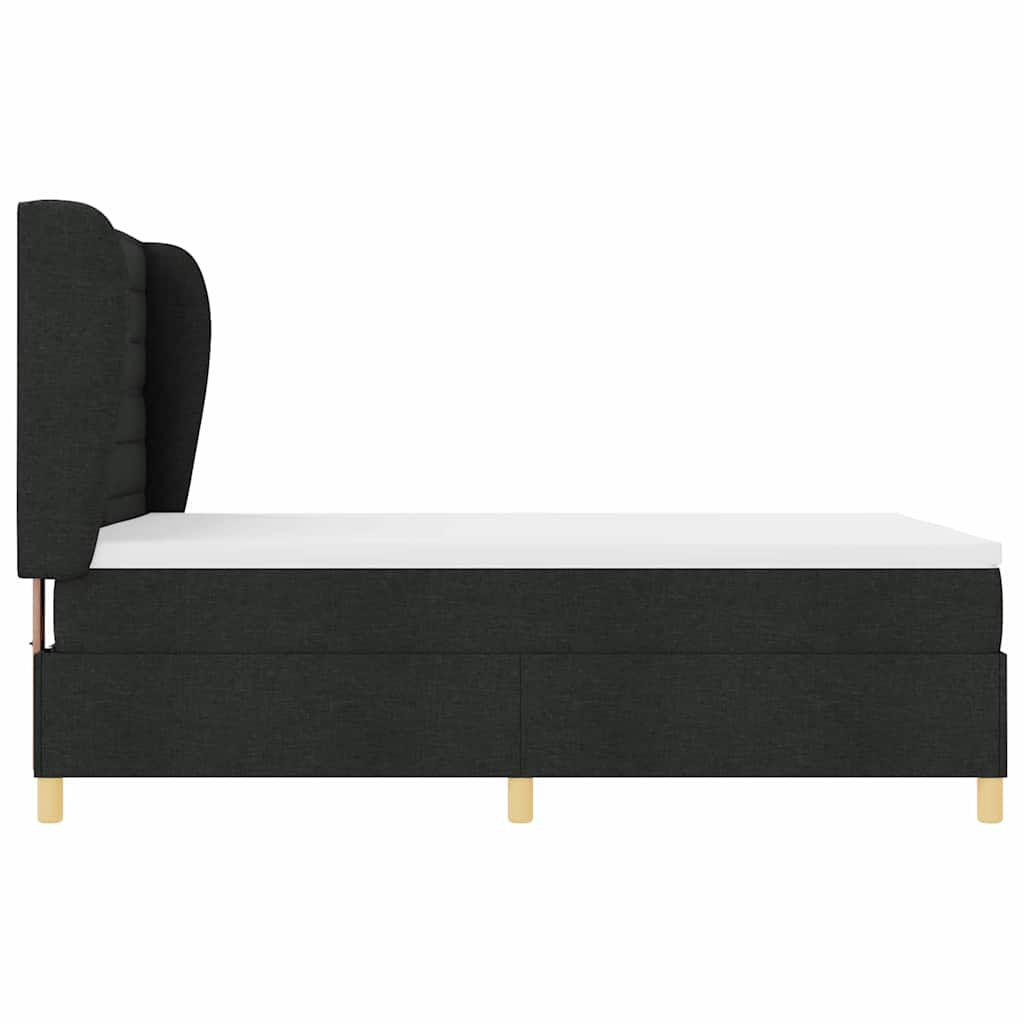 Boxspringbed met matras met hoofdeinde Zwart 190 x 140 cm Stof is nu te koop bij PeponiXL, paradijselijk wonen!