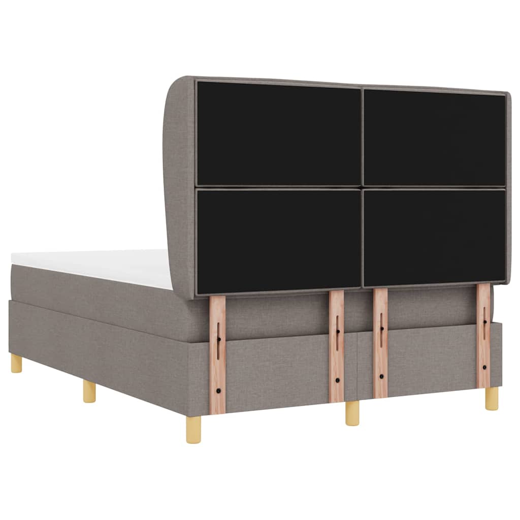 Boxspringbed met matras met hoofdeinde Taupe 190 x 140 cm Stof is nu te koop bij PeponiXL, paradijselijk wonen!