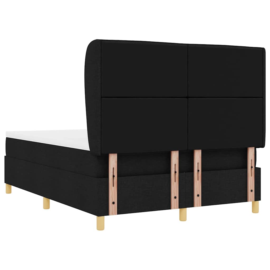 Boxspringbed met matras met hoofdeinde Zwart 200 x 140 cm Stof is nu te koop bij PeponiXL, paradijselijk wonen!
