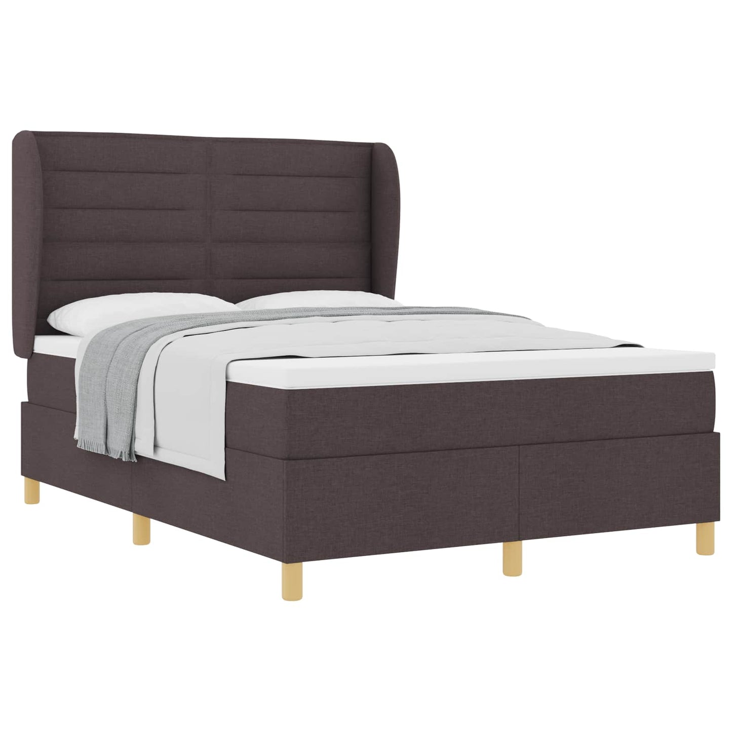 Boxspringbed met Matras Donkergrijs 90x190 cm Donkerbruin Stof is nu te koop bij PeponiXL, paradijselijk wonen!