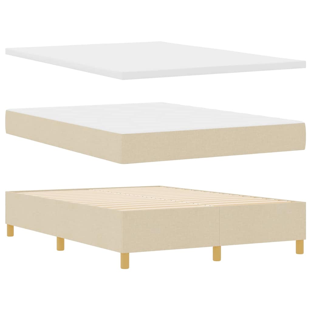 Boxspringbed met matras met hoofdeinde Crème 200 x 140 cm Stof