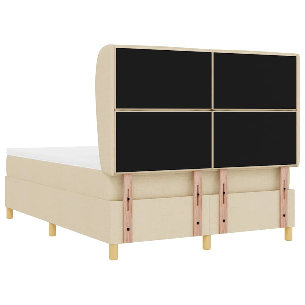 Boxspringbed met matras met hoofdeinde Crème 200 x 140 cm Stof