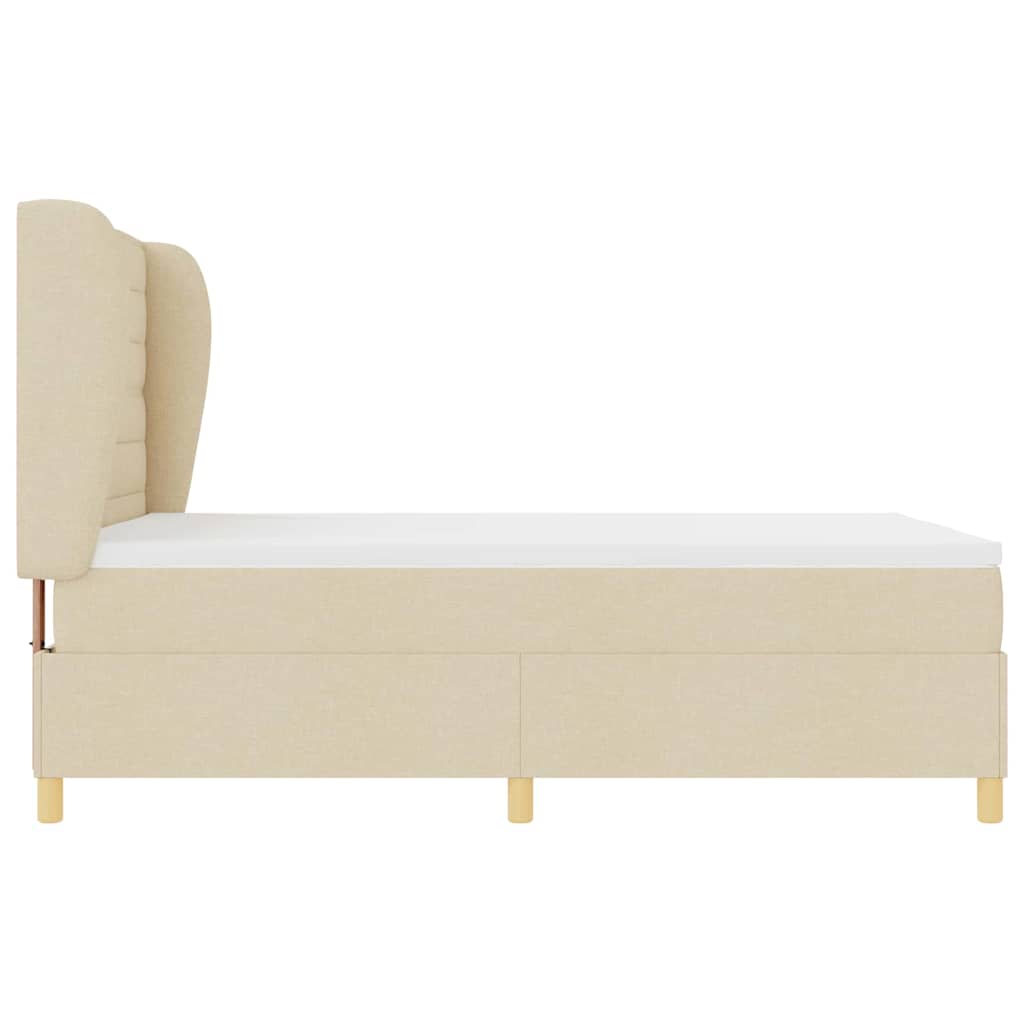 Boxspringbed met matras met hoofdeinde Crème 200 x 140 cm Stof