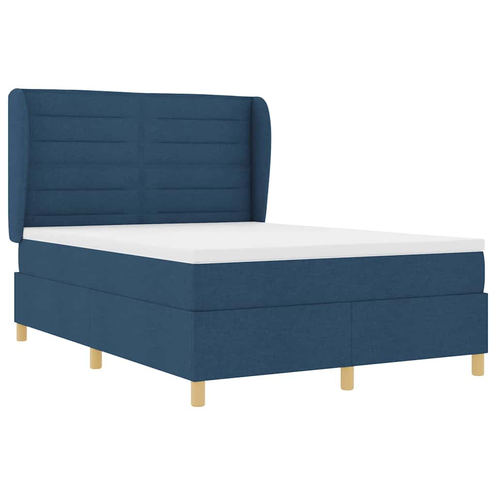 Boxspringbed met matras met hoofdeinde Blauw 200 x 140 cm Stof is nu te koop bij PeponiXL, paradijselijk wonen!