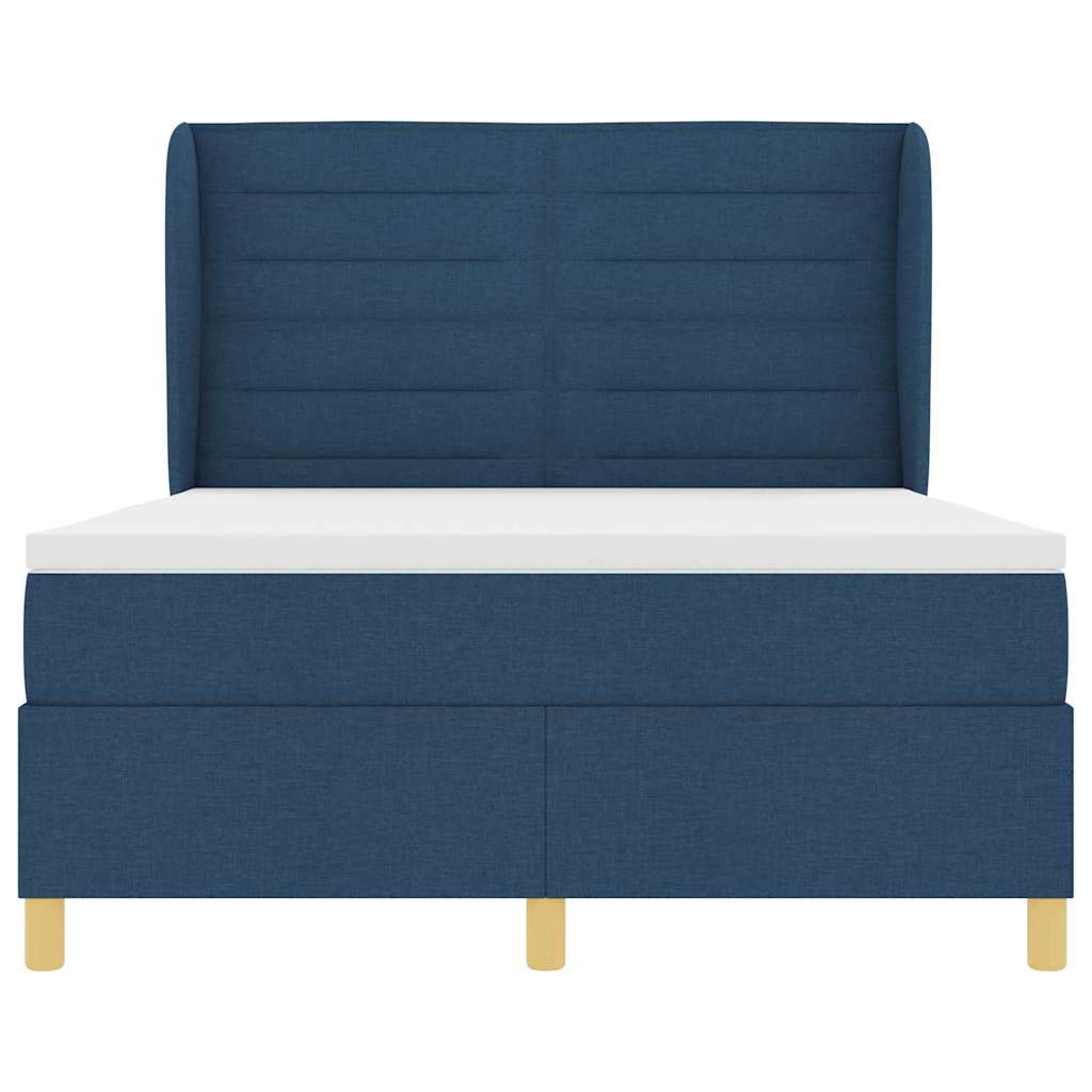 Boxspringbed met matras met hoofdeinde Blauw 200 x 140 cm Stof is nu te koop bij PeponiXL, paradijselijk wonen!
