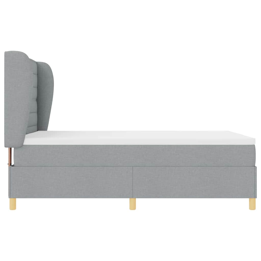 Boxspringbed met matras Lichtgrijs 200 x 160 cm Stof is nu te koop bij PeponiXL, paradijselijk wonen!
