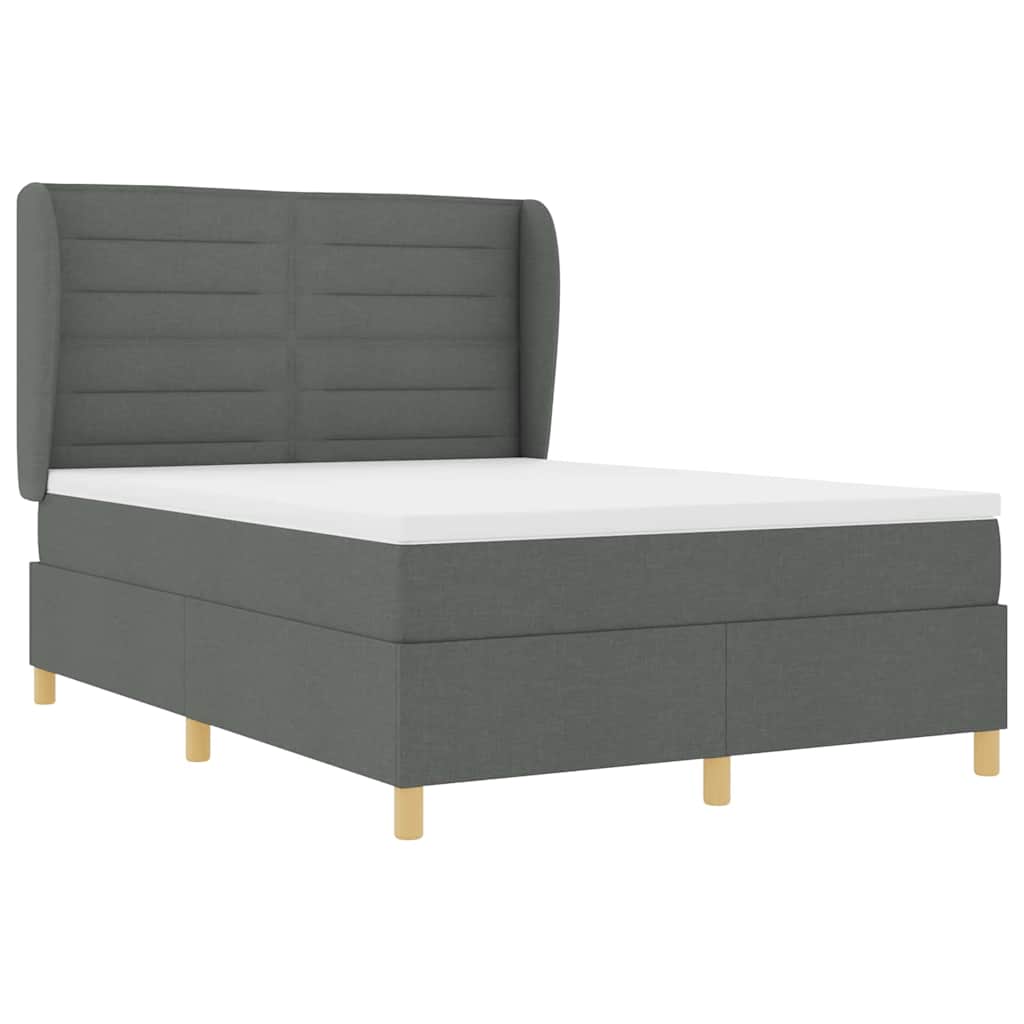 Boxspringbed met matras Donkergrijs 200 x 160 cm Stof is nu te koop bij PeponiXL, paradijselijk wonen!