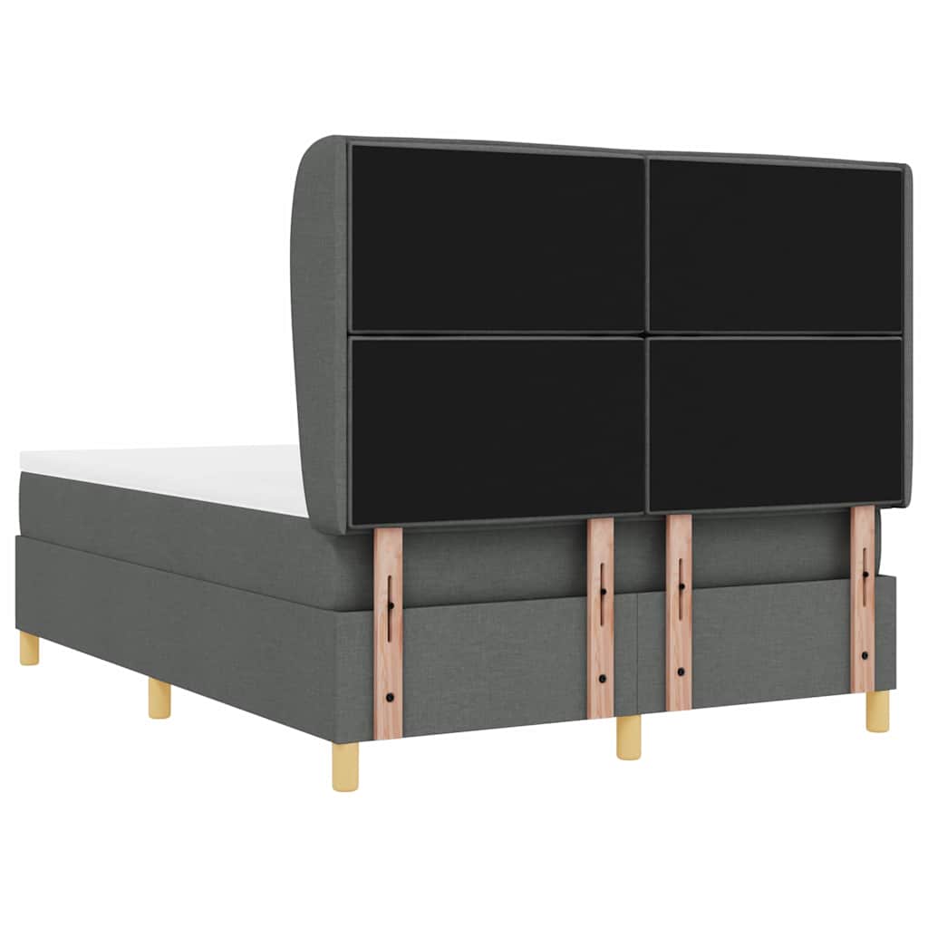Boxspringbed met matras Donkergrijs 200 x 160 cm Stof is nu te koop bij PeponiXL, paradijselijk wonen!