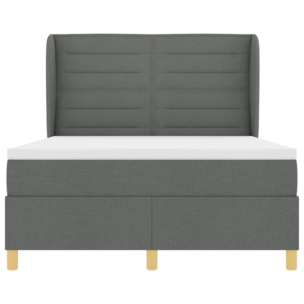 Boxspringbed met matras Donkergrijs 200 x 160 cm Stof is nu te koop bij PeponiXL, paradijselijk wonen!