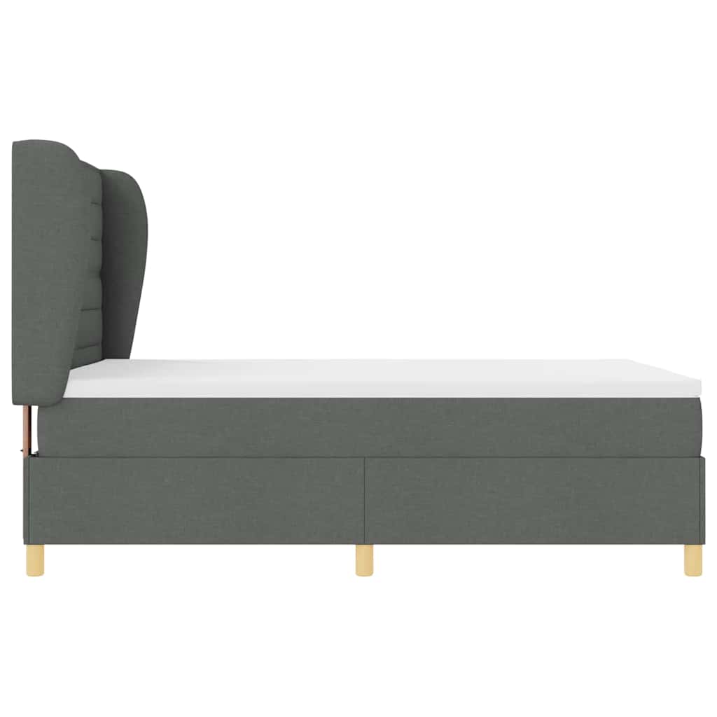 Boxspringbed met matras Donkergrijs 200 x 160 cm Stof is nu te koop bij PeponiXL, paradijselijk wonen!