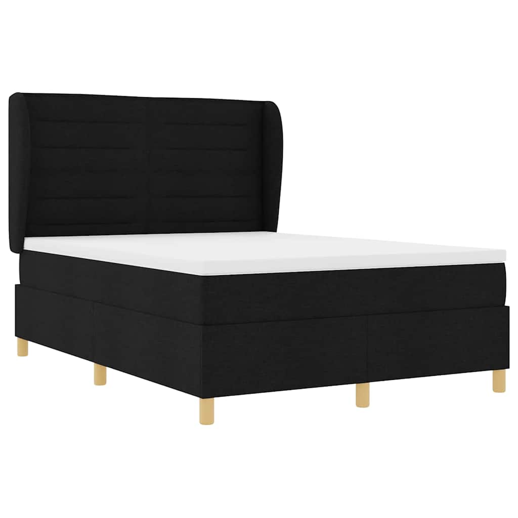 Boxspringbed met matras met hoofdeinde Zwart 200 x 160 cm Stof is nu te koop bij PeponiXL, paradijselijk wonen!