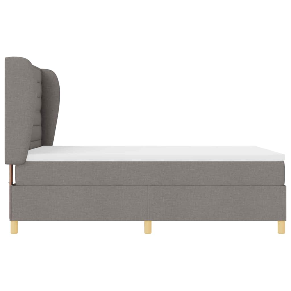 Boxspringbed met Matras Donkergrijs 90x190 cm Taupe Stof is nu te koop bij PeponiXL, paradijselijk wonen!