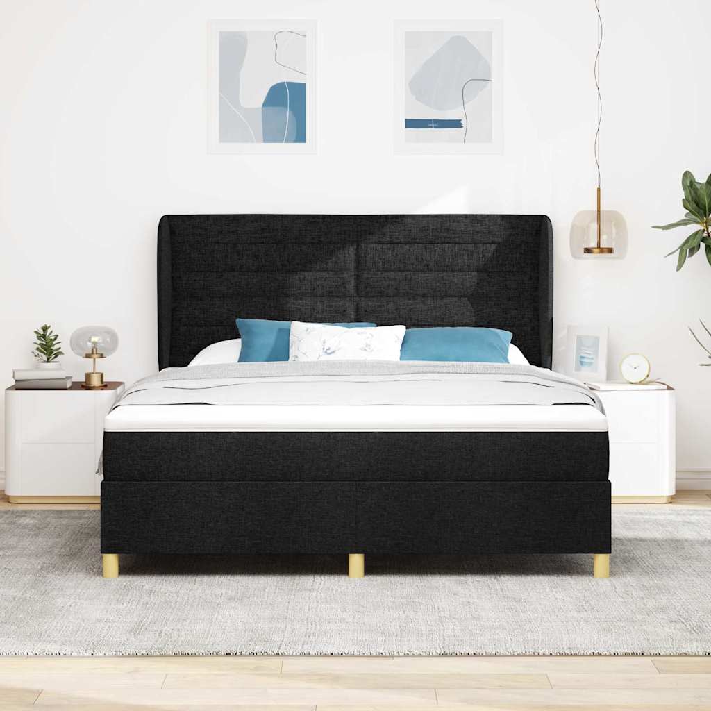 Boxspringbed met Matras Donkergrijs 90x190 cm Zwart Stof is nu te koop bij PeponiXL, paradijselijk wonen!