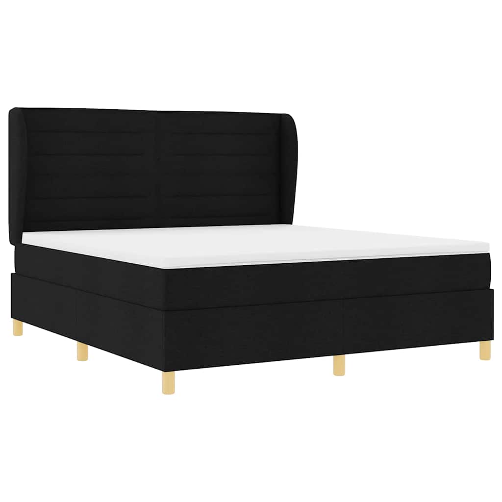 Boxspringbed met Matras Donkergrijs 90x190 cm Zwart Stof is nu te koop bij PeponiXL, paradijselijk wonen!