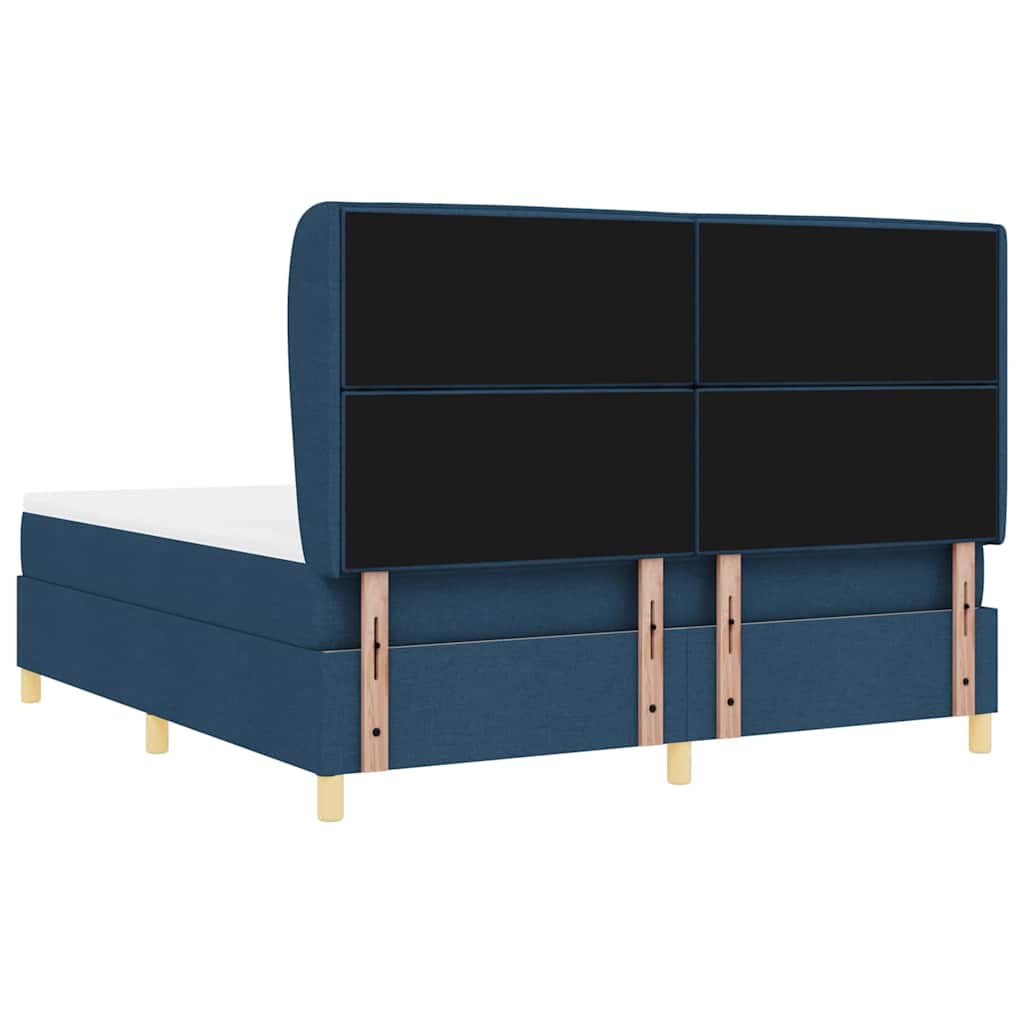 Boxspringbed met matras met hoofdeinde Blauw 200 x 180 cm Stof is nu te koop bij PeponiXL, paradijselijk wonen!