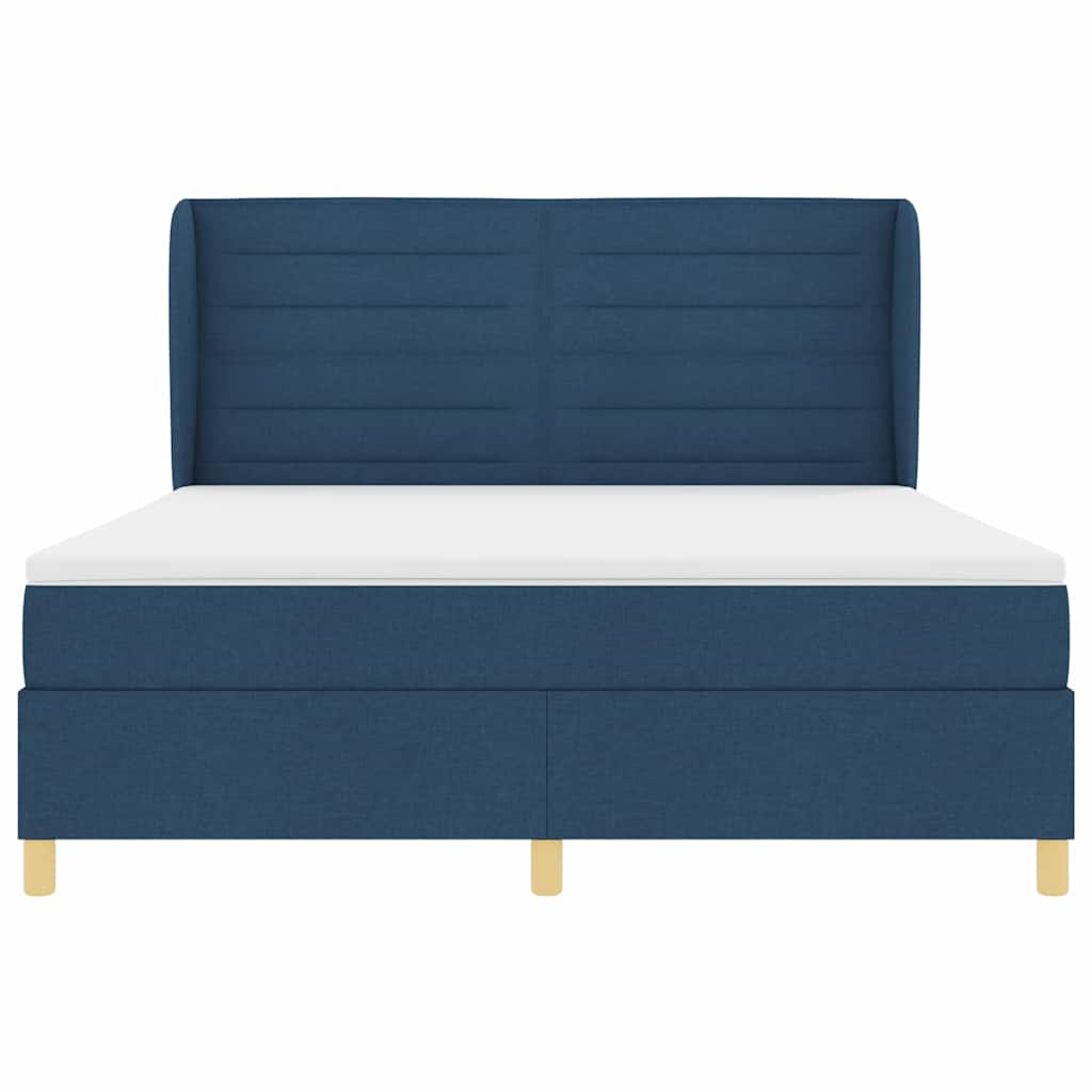 Boxspringbed met matras met hoofdeinde Blauw 200 x 180 cm Stof is nu te koop bij PeponiXL, paradijselijk wonen!