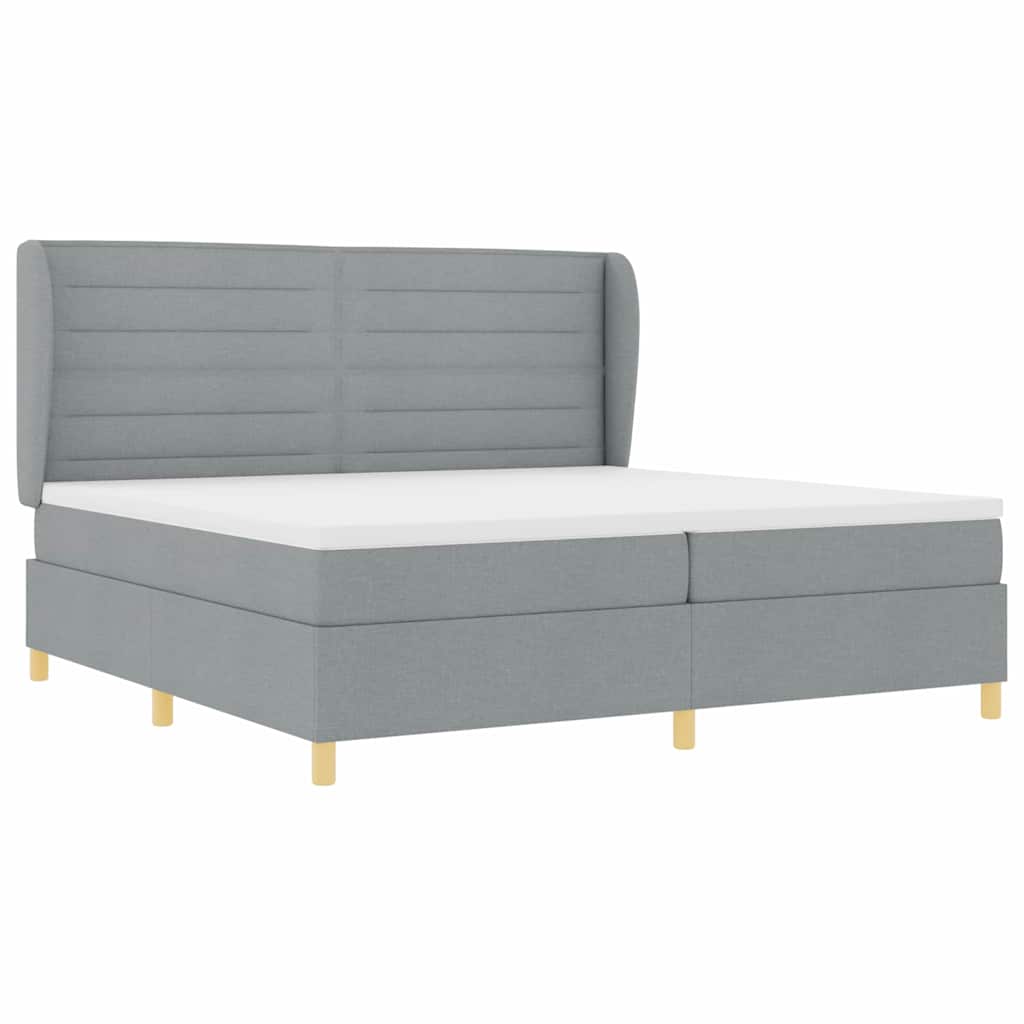 Boxspringbed met matras Lichtgrijs 200 x 200 cm Stof is nu te koop bij PeponiXL, paradijselijk wonen!
