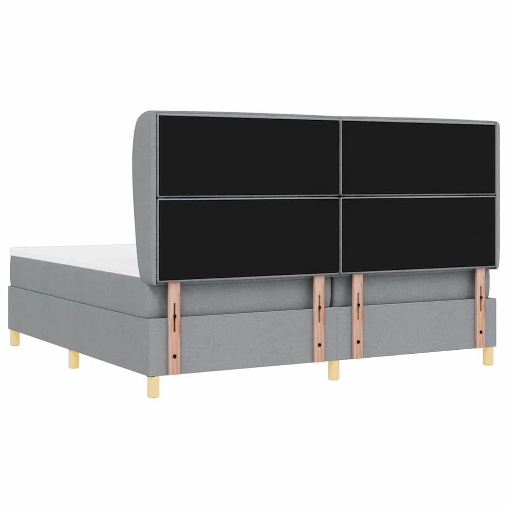 Boxspringbed met matras Lichtgrijs 200 x 200 cm Stof is nu te koop bij PeponiXL, paradijselijk wonen!