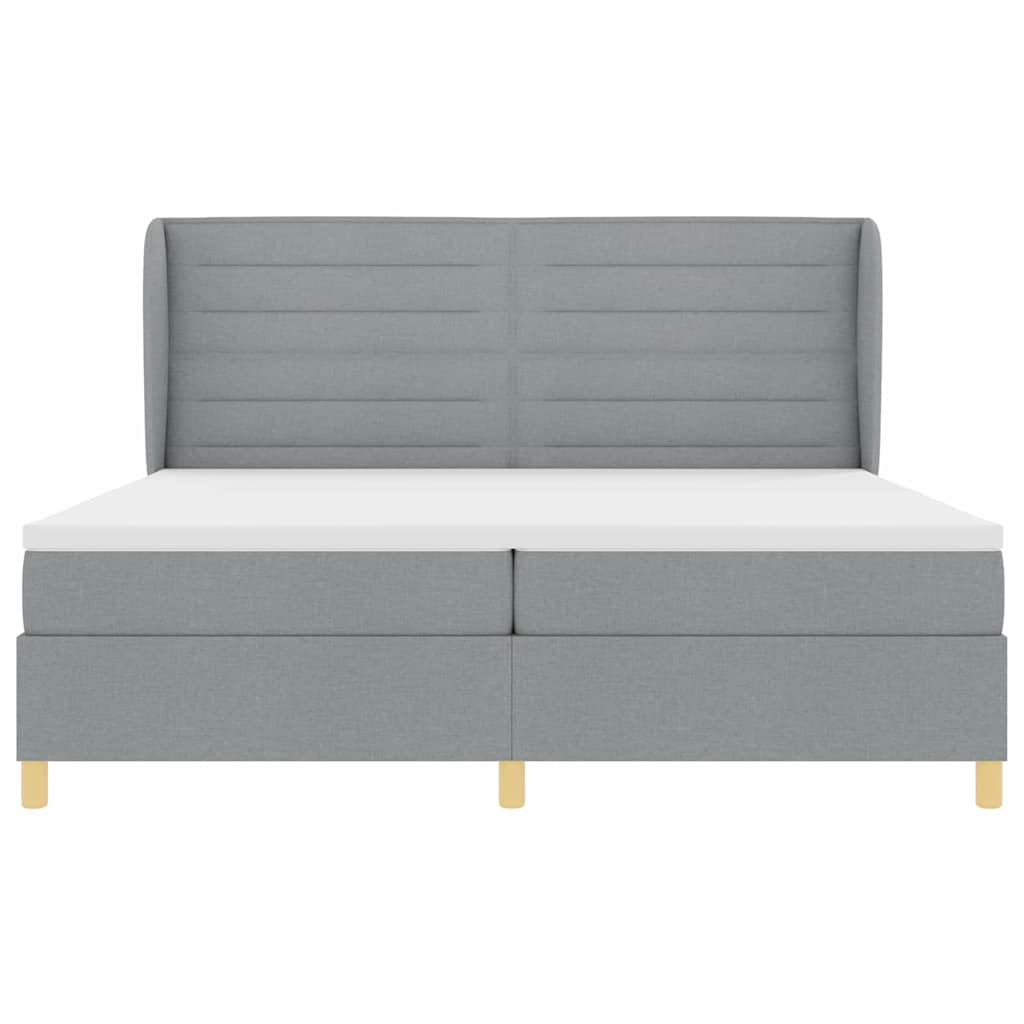 Boxspringbed met matras Lichtgrijs 200 x 200 cm Stof is nu te koop bij PeponiXL, paradijselijk wonen!