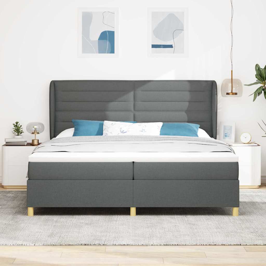 Boxspringbed met Matras Donkergrijs 90x190 cm Donkergrijs Stof is nu te koop bij PeponiXL, paradijselijk wonen!