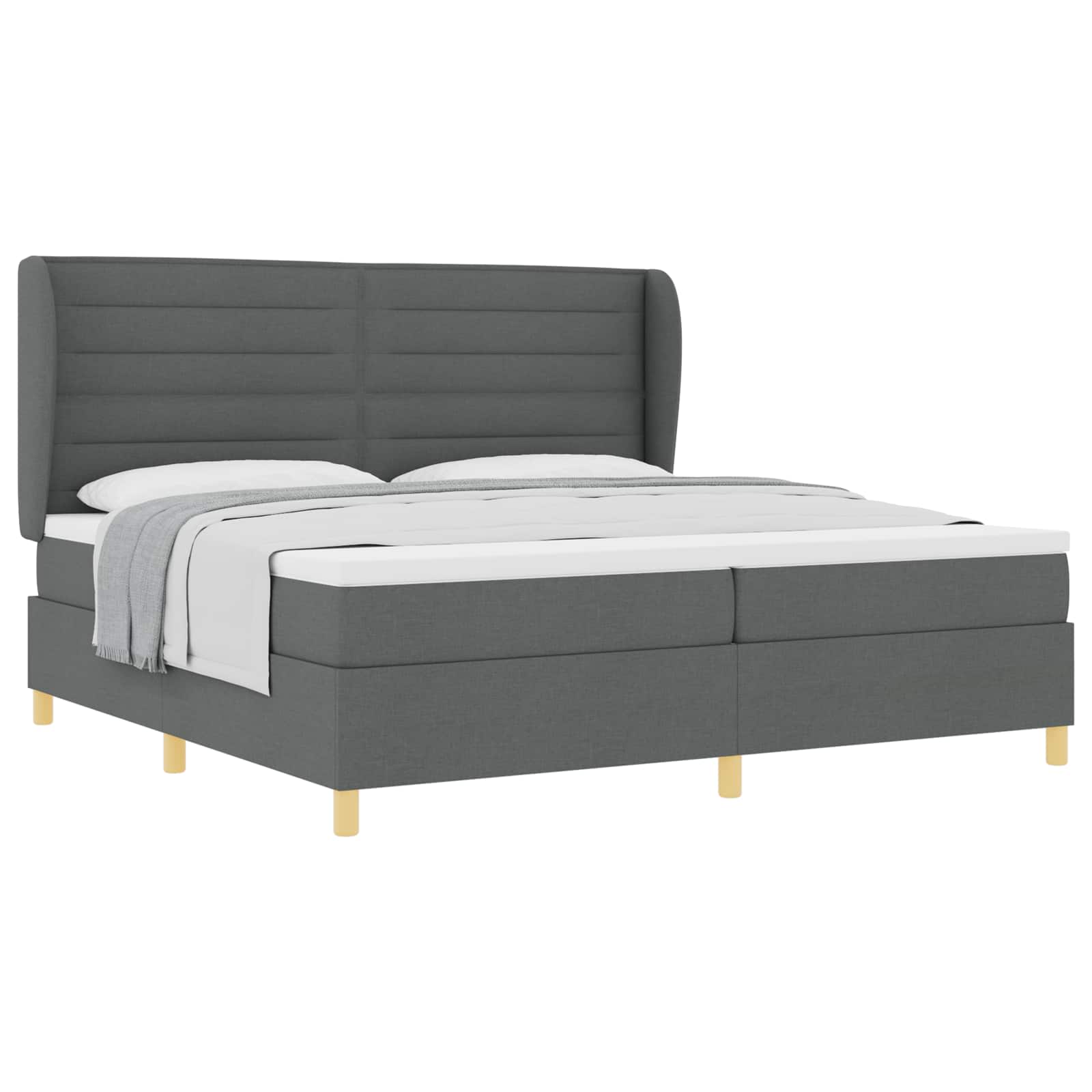 Boxspringbed met Matras Donkergrijs 90x190 cm Donkergrijs Stof is nu te koop bij PeponiXL, paradijselijk wonen!