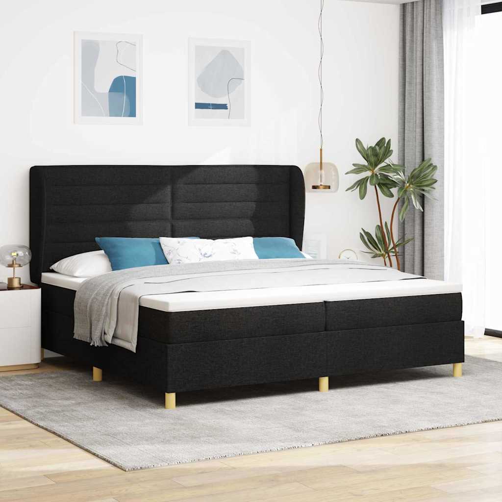 Boxspringbed met Matras Donkergrijs 90x190 cm Zwart Stof is nu te koop bij PeponiXL, paradijselijk wonen!