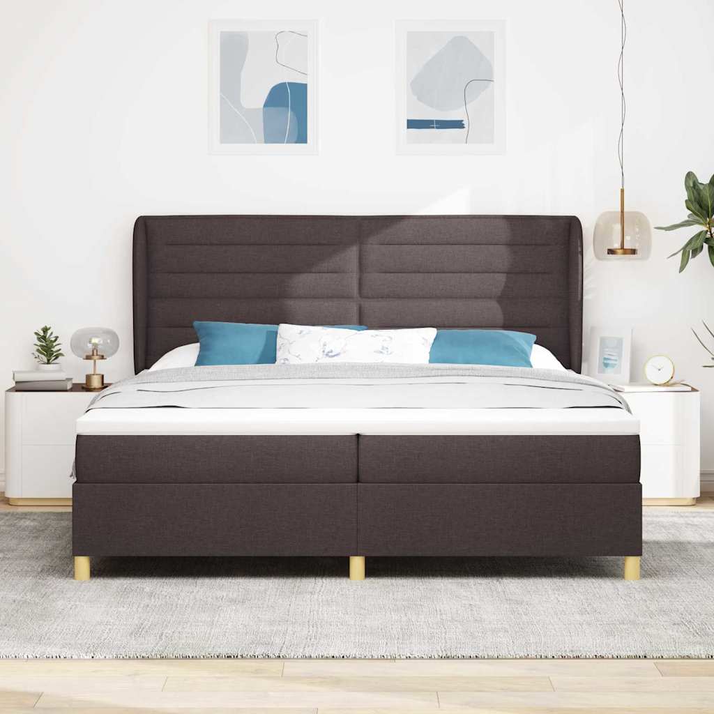 Boxspringbed met Matras Donkergrijs 90x190 cm Donkerbruin Stof is nu te koop bij PeponiXL, paradijselijk wonen!