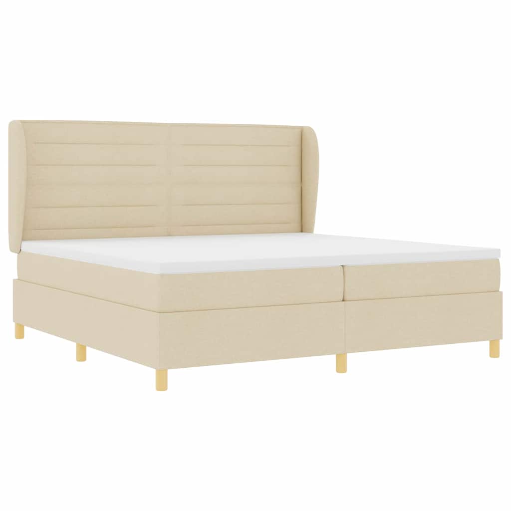 Boxspringbed met Matras Donkergrijs 90x190 cm Crème Stof is nu te koop bij PeponiXL, paradijselijk wonen!