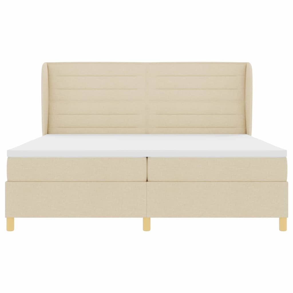 Boxspringbed met Matras Donkergrijs 90x190 cm Crème Stof is nu te koop bij PeponiXL, paradijselijk wonen!