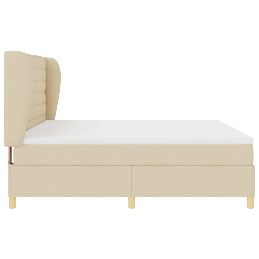 Boxspringbed met Matras Donkergrijs 90x190 cm Crème Stof is nu te koop bij PeponiXL, paradijselijk wonen!