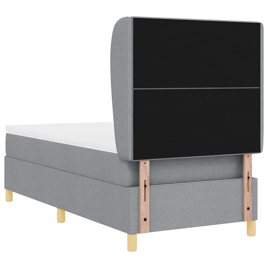 Boxspringbed met matras Lichtgrijs 200 x 80 cm Stof is nu te koop bij PeponiXL, paradijselijk wonen!