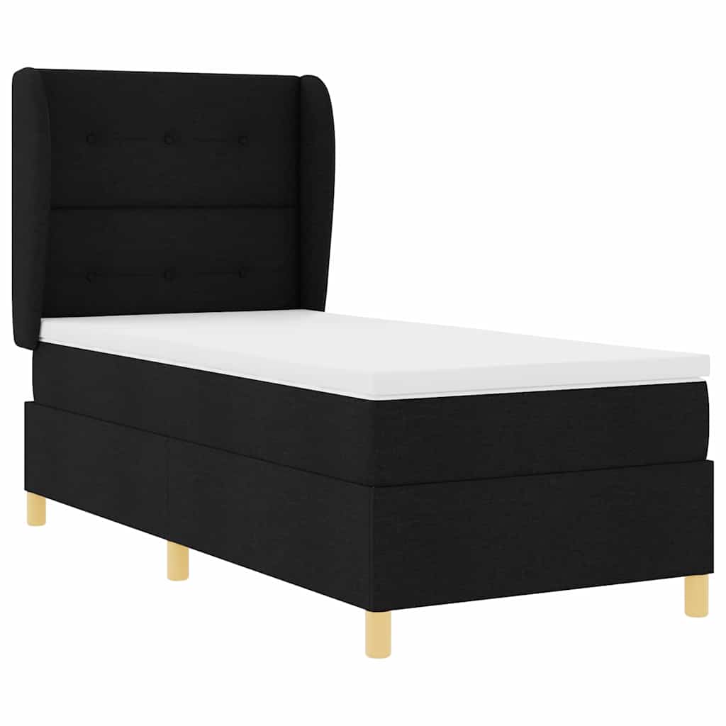 Boxspringbed met matras met hoofdeinde Zwart 200 x 80 cm Stof is nu te koop bij PeponiXL, paradijselijk wonen!