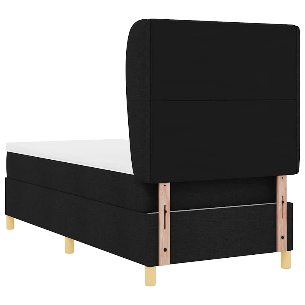 Boxspringbed met matras met hoofdeinde Zwart 200 x 80 cm Stof is nu te koop bij PeponiXL, paradijselijk wonen!