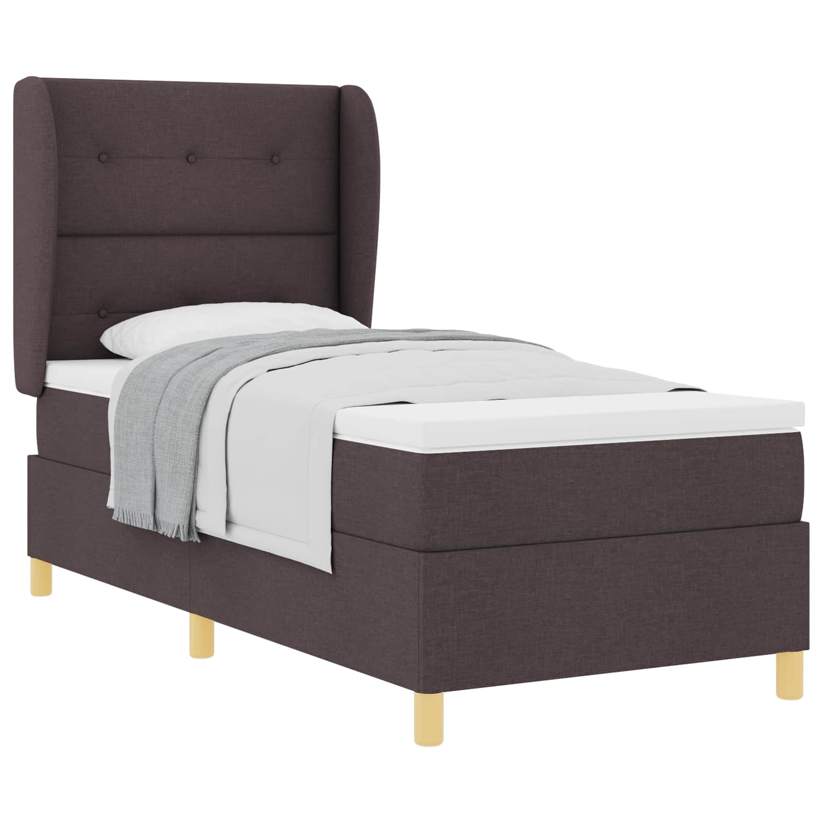 Boxspringbed met matras Donkerbruin 200 x 80 cm Stof is nu te koop bij PeponiXL, paradijselijk wonen!