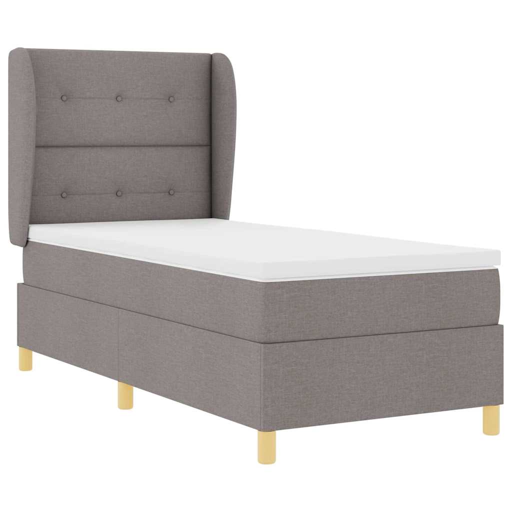 Boxspringbed met matras met hoofdeinde Taupe 200 x 80 cm Stof is nu te koop bij PeponiXL, paradijselijk wonen!