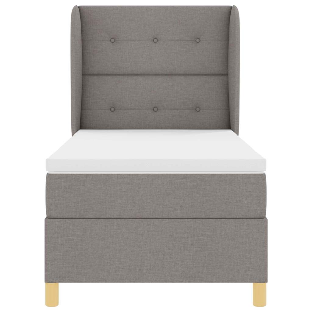 Boxspringbed met matras met hoofdeinde Taupe 200 x 80 cm Stof is nu te koop bij PeponiXL, paradijselijk wonen!