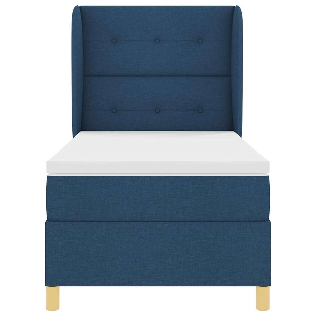 Boxspringbed met matras met hoofdeinde Blauw 200 x 80 cm Stof is nu te koop bij PeponiXL, paradijselijk wonen!