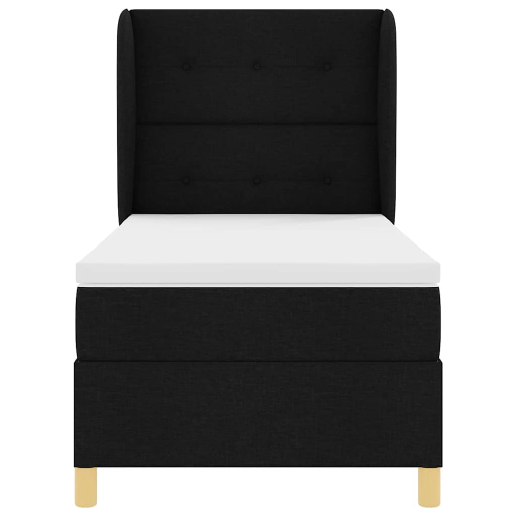 Boxspringbed met matras met hoofdeinde Zwart 190 x 90 cm Stof is nu te koop bij PeponiXL, paradijselijk wonen!