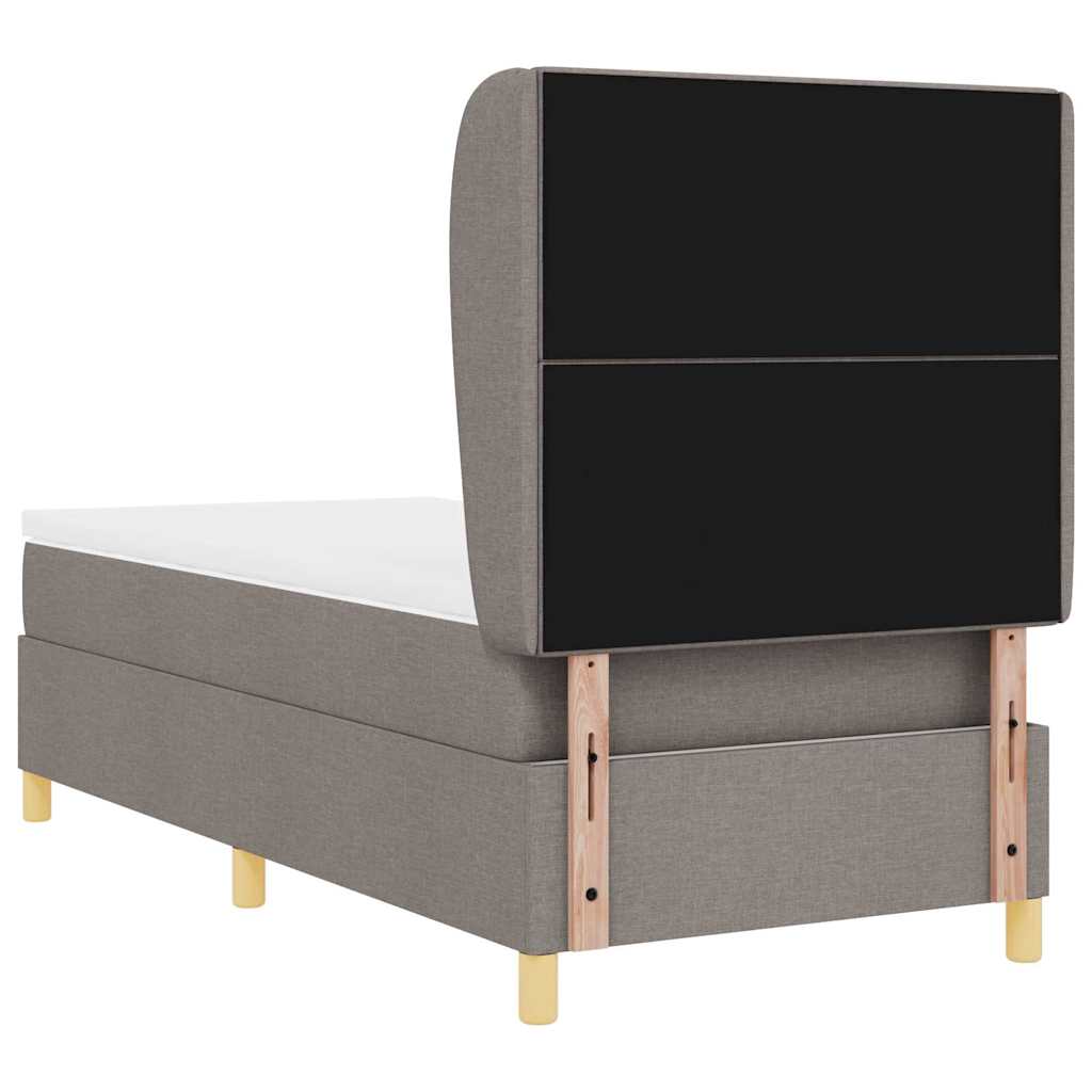 Boxspringbed met matras met hoofdeinde Taupe 190 x 90 cm Stof is nu te koop bij PeponiXL, paradijselijk wonen!