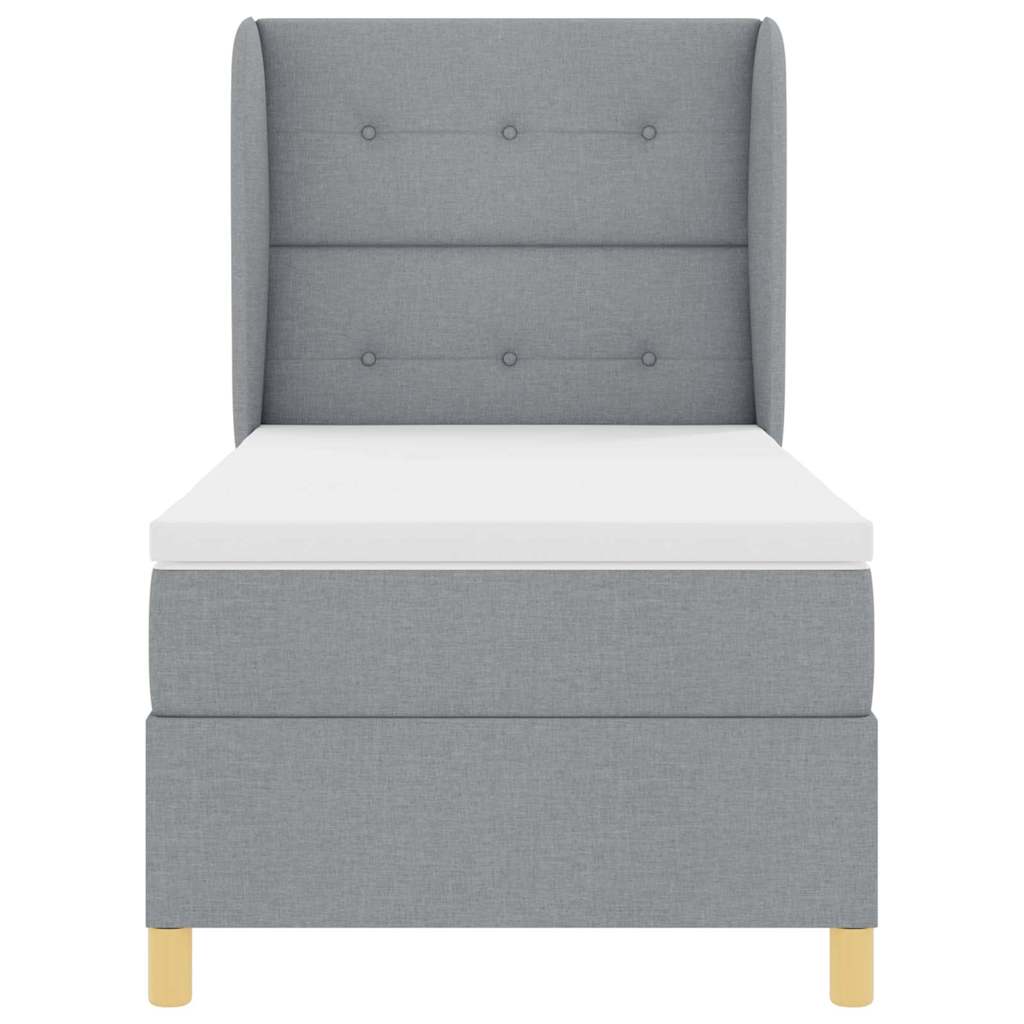 Boxspringbed met matras Lichtgrijs 200 x 90 cm Stof is nu te koop bij PeponiXL, paradijselijk wonen!