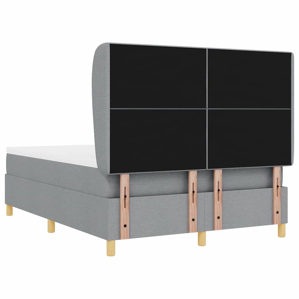 Boxspringbed met matras Lichtgrijs 190 x 140 cm Stof is nu te koop bij PeponiXL, paradijselijk wonen!