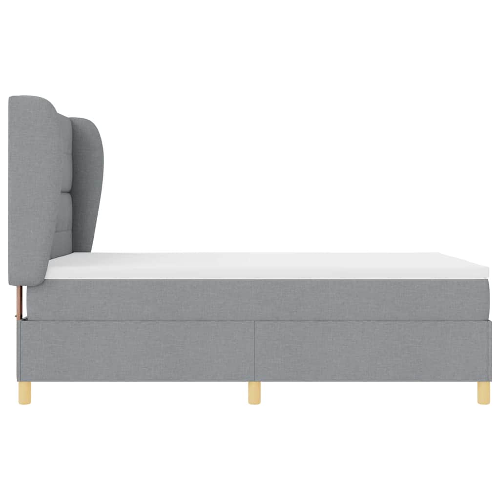 Boxspringbed met matras Lichtgrijs 190 x 140 cm Stof is nu te koop bij PeponiXL, paradijselijk wonen!